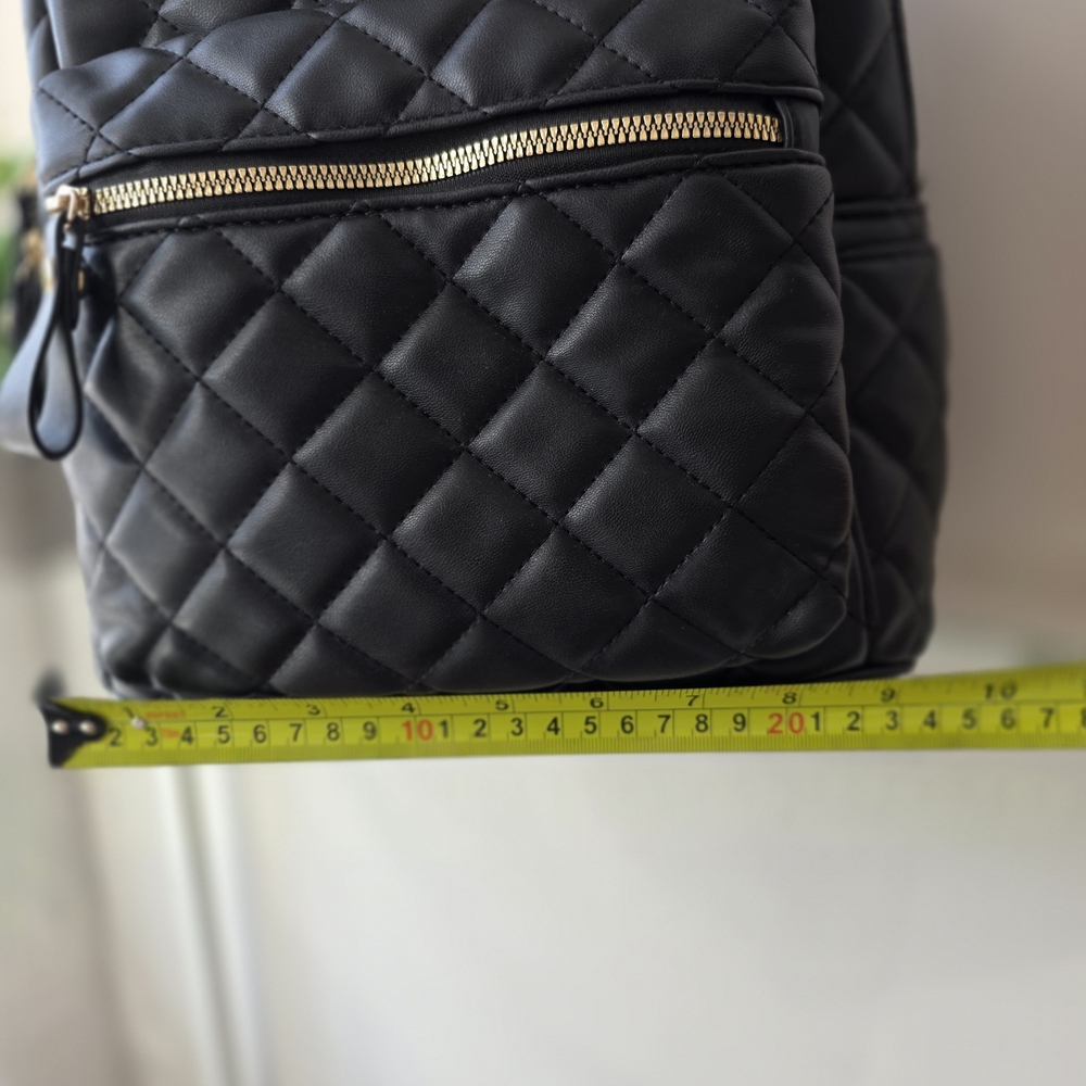 Quilted Black Backpack - Picture 7 of 9